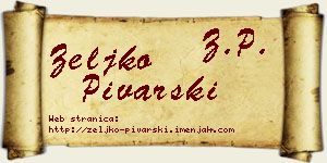 Željko Pivarski vizit kartica